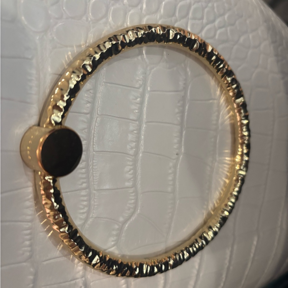 Ted Baker White Croc-Embossed Tote Bag with Gold Accents - Picture 14 of 16